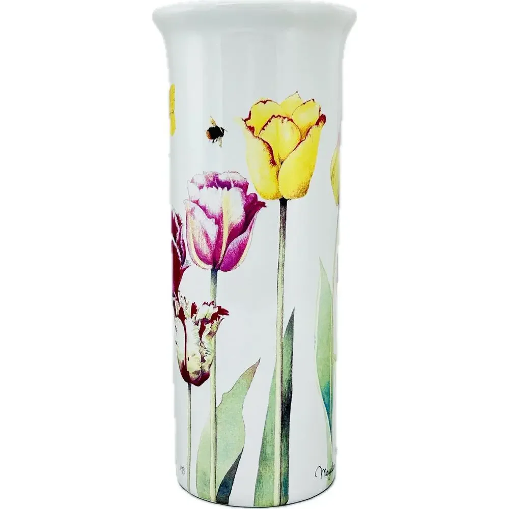 Hallmark Marjolein Bastin Nature's Sketchbook Vase‎ Tulips Bees Ladybugs 8